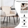Akoasm 2-Pieces Upholstered velvet Kitchen Dinning Chairs With Armrests-Cream - 4 of 4