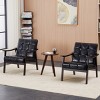 PU Leather Accent Armchair with Wooden Frame, 24.2''W Vintage Modern Lounge Chair  for Living Room Bedroom Study-3irtyhousy - 3 of 4