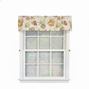RLF Home 100% Cotton High Quality Beachbound Tailored Window Valance with 1.5" Rod Pocket 50" W X 12" L Multi - 1 of 4