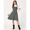 INSPIRE CHIC Women's Plaid Sleeveless Tie Back A-Line Overall Pinafore Dresses - 3 of 4