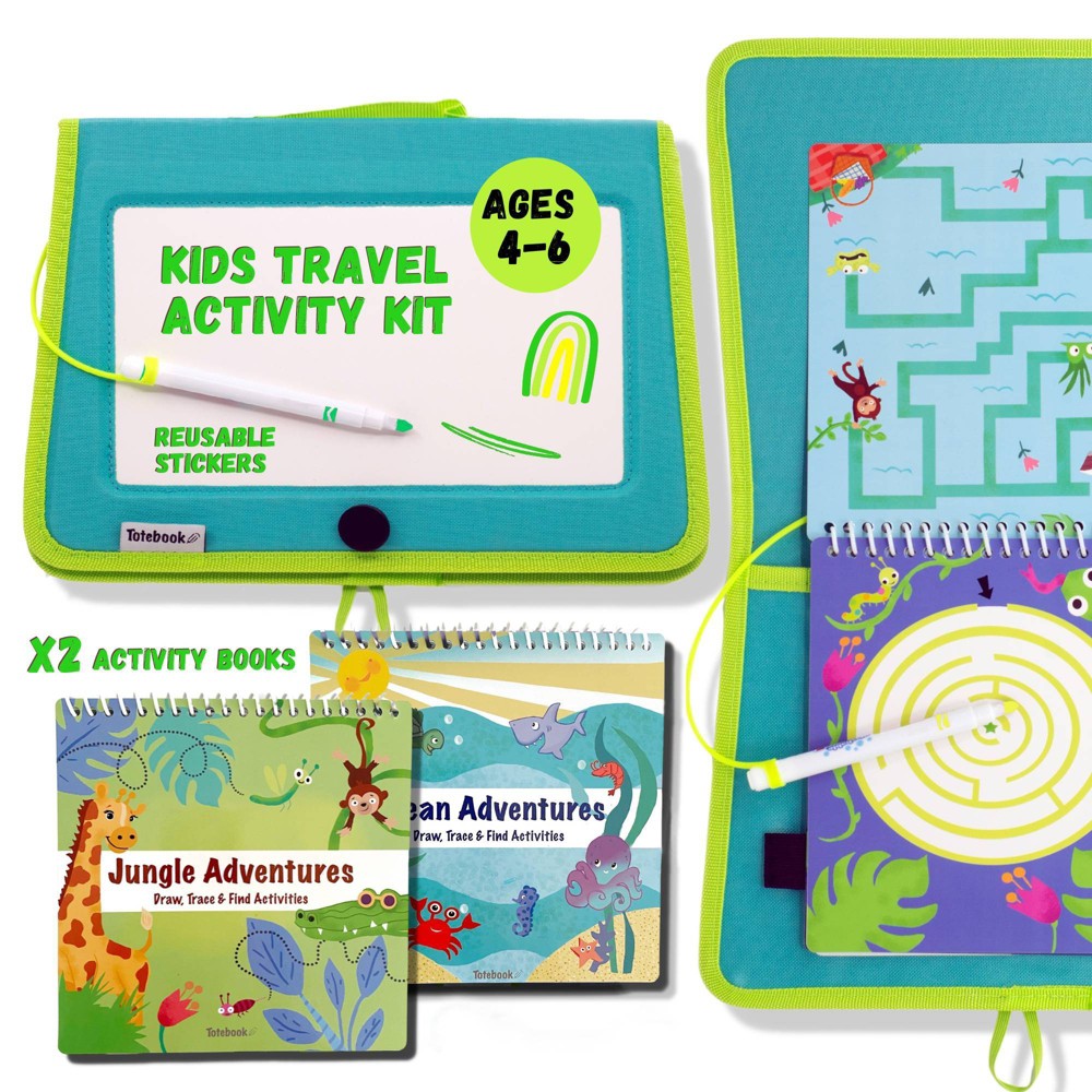 Photos - Other Toys Totebook Kids' Travel Dry Erase Activity Kit - Jungle + Ocean