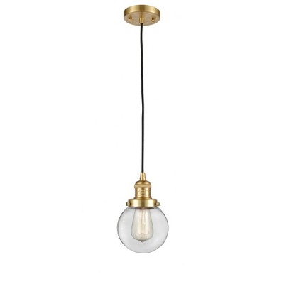 Beacon - 1 Light Cord Hung Mini Pendant In Industrial Style-9.5 Inches Tall and 6 Inches Wide
