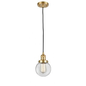 Beacon - 1 Light Cord Hung Mini Pendant In Industrial Style-9.5 Inches Tall and 6 Inches Wide - 1 of 1