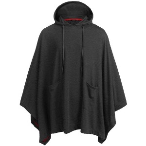 COOFANDY Casual Hooded Pullover Cape Cloak Fashion Coat Hoodie Pullover with Pocket - 1 of 4