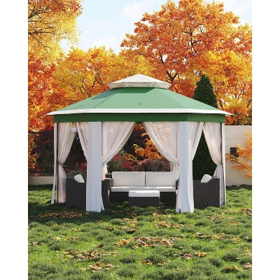 Pop Up Gazebo 13x13ft, Outside Canopy Tent with 6 Pcs Mosquito Netting, One Push Setup for Backyard Patio