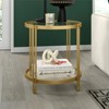 21.25 Inches Brass Metal/Glass Side Table - Henn&Hart - 2 of 4