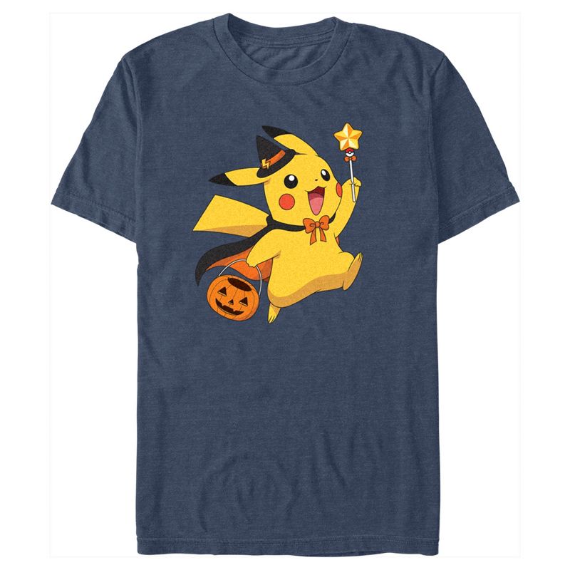 Men's Pokemon Halloween Pikachu Wizard Costume T-Shirt, 1 of 5