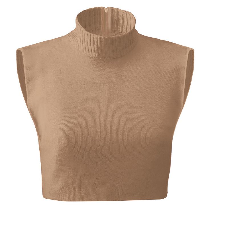 Collections Etc Zippered Dickie Layer Top with Armholes - Soft Knit Mock Turtleneck for Layered Look, 3 of 4