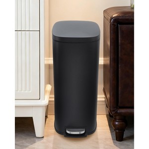 Garvee Slim Kitchen Trash Can 13 Gal, Stainless Steel Garbage Can with Removable Inner Bucket & Soft Close Lid, for Bathroom Home Office - 1 of 4