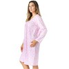 Just Love Womens Long Sleeve Cotton Nightgown - V-Neck PJ Sleepwear with Lace Trim - 2 of 2