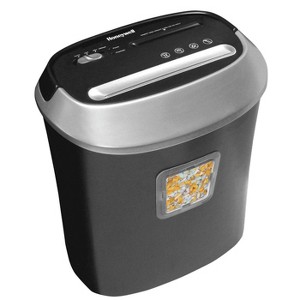 Honeywell 10/12 Sheet Cross Cut Shredder Black: Shreds CDs & Credit Cards, Automatic Start/Stop, 5.5 Volume Capacity - 1 of 4
