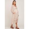 Pinkblush Ivory Floral Chiffon Ruffle Maternity Maxi Dress - 4 of 4