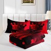 Red and Black Crown Comforter Set Queen King Size – 3Pcs Gradient Quilt Bedding with Crown Print, Mr & Mrs Couple Bed Set with 2 Pillowcases - 4 of 4