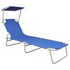 vidaXL Sunlounger Blue Powder-coated aluminum Standard Foldable - 2 of 4