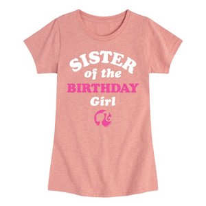 Girls' - Barbie - Sister Of The Birthday Girl Fitted Short Sleeve Graphic T-Shirt - 1 of 4