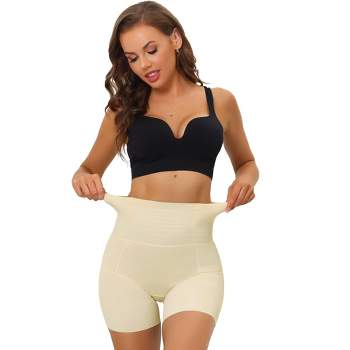 Allegra K Women's High Waisted Tummy Control Butt Lifter Lace Shapewear  Light Brown Medium : Target