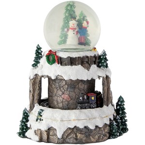 Northlight LED Lighted Animated and Musical Christmas Snowman and Train Snow Globe - 9.25" - 1 of 4