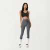 Anna-Kaci Active Women's Ribbed Knit High Waist Leggings with Wrap Tie Waistband and Contrast Cuffed Hem - 2 of 4