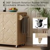 Handcrafted Hardwood Kitchen Island with Fold-Down Leaf, Nautical Style, Casters, and Built-In Storage - 4 of 4