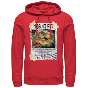 Men's Jurassic Park T. Rex Missing Pet Pull Over Hoodie - 1 of 3