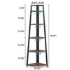 Lirago 5-Tier Corner Ladder Shelf-Compact Storage for Living Room Office or Balcony Brown - 2 of 4