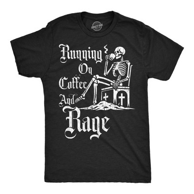 Mens Funny T Shirts Running On Coffee And Rage Sarcastic Caffeine Graphic Novelty Tee For Men - Crazy Dog Men's T Shirt