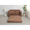 Velvet Linen 3-Fold Convertible Futon Couch Bed with Pull-Out Design and Side Storage Bags for Living Room - 4 of 4