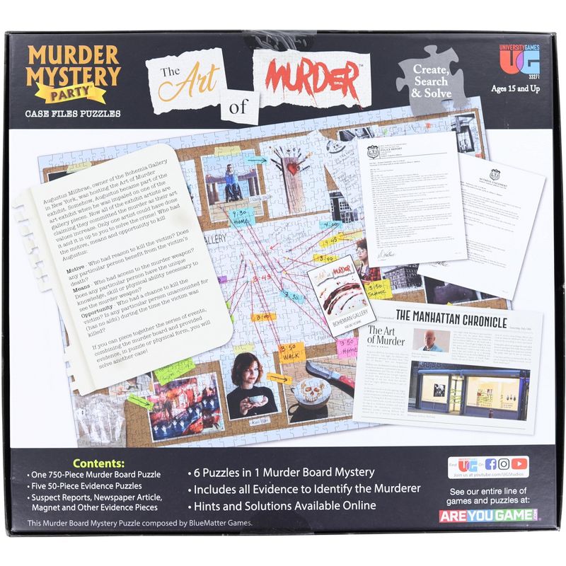 University Games Murder Mystery Party Case File Murder Board Puzzle | The Art of Murder, 2 of 3