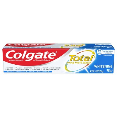 Colgate Total Whitening Gel Toothpaste - 4.8oz