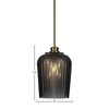 Toltec Lighting Cordova 1 - Light Pendant in  New Aged Brass with 9" Smoke Textured  Shade - 4 of 4