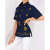 LA LEELA Women's Summer Casual Blouse Shirt Solid Blouses Button Up Short Sleeve Dress Tee Shirts Hawaiian Tops for Women - 2 of 4