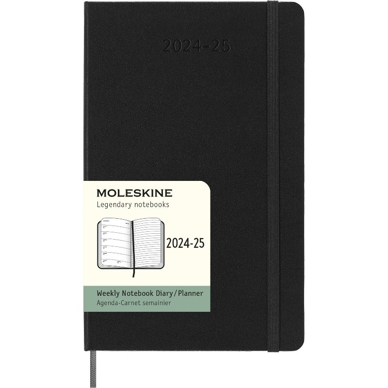 Moleskine 2024-25 Large Weekly Planner 8.26&#34;x5.31&#34; Hardcover Black, 1 of 8