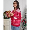 Clearlove Women's Reindeer Print Button Front Cardigan Ribbed Knit Long Sleeve Christmas Cozy Holiday Sweater - 3 of 4