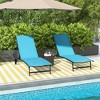 Resenkos Lounge Chair Outdoor, Patio Lounge Chair,Piece Lounge Chair with Wheels, Tanning Chair with 5 Adjustable Positions, Cream White - 4 of 4