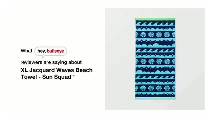XL Jacquard Waves Beach Towel - Sun Squad&#8482;, 2 of 8, play video