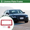 Unique Bargains Stainless Steel Car License Plate Frame Bracket with Screws Caps 4 Hole Round Hole Wide Frame - 2 of 4