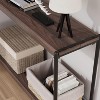 Particleboard Console Table - 40 Inch Console Table, Slatted Two-Tier Table with Shelves, Farmhouse Rustic Style for Entryway, Living Room, Hallway - 4 of 4