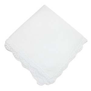 CTM Women's Cotton Bonnie Lace Handkerchief - 1 of 4