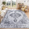 Washable Neutral Area Rug for Living Room, Soft Vintage Boho Farmhouse Rug, Low Pile Non-Slip Carpet for Bedroom, Dining Room - 2 of 4