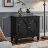 TIRAMISUBEST 65.2" Mid Century Modern Sideboard Buffet Cabinet with Storage, Symmetrical Geometric Accent Coffee Bar Wine Bar Storage Cabine, Brown - 2 of 4