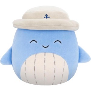Squishmallows Original 5" Samir The Blue Whale W Navy Anchor Bucket Hat-Officially Licensed 2025 Jazwares Mini Sailor Plush-Collectible Stuffed Animal - 1 of 4