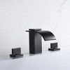 Sumerain Matte Black Waterfall Tub Faucet Deck Mount 3 Hole Widespread Bathtub Faucet with Valve - image 3 of 4