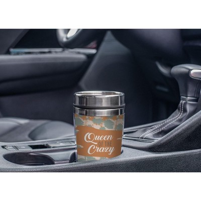 Elanze Designs Queen Of The Crazy AKA Mom Orange 17 Ounce Stainless Steel Travel Tumbler