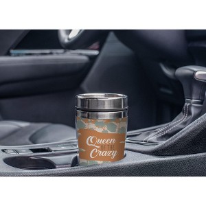 Elanze Designs Queen Of The Crazy AKA Mom Orange 17 Ounce Stainless Steel Travel Tumbler - 1 of 2