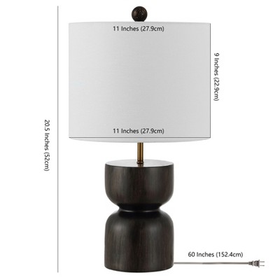 Lastra Dark Brown Resin Table Lamp with White Shade