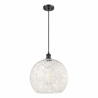White Mouchette - 1 Light Cord Hung Pendant In Modern Style-16.63 Inches Tall and 13.75 Inches Wide