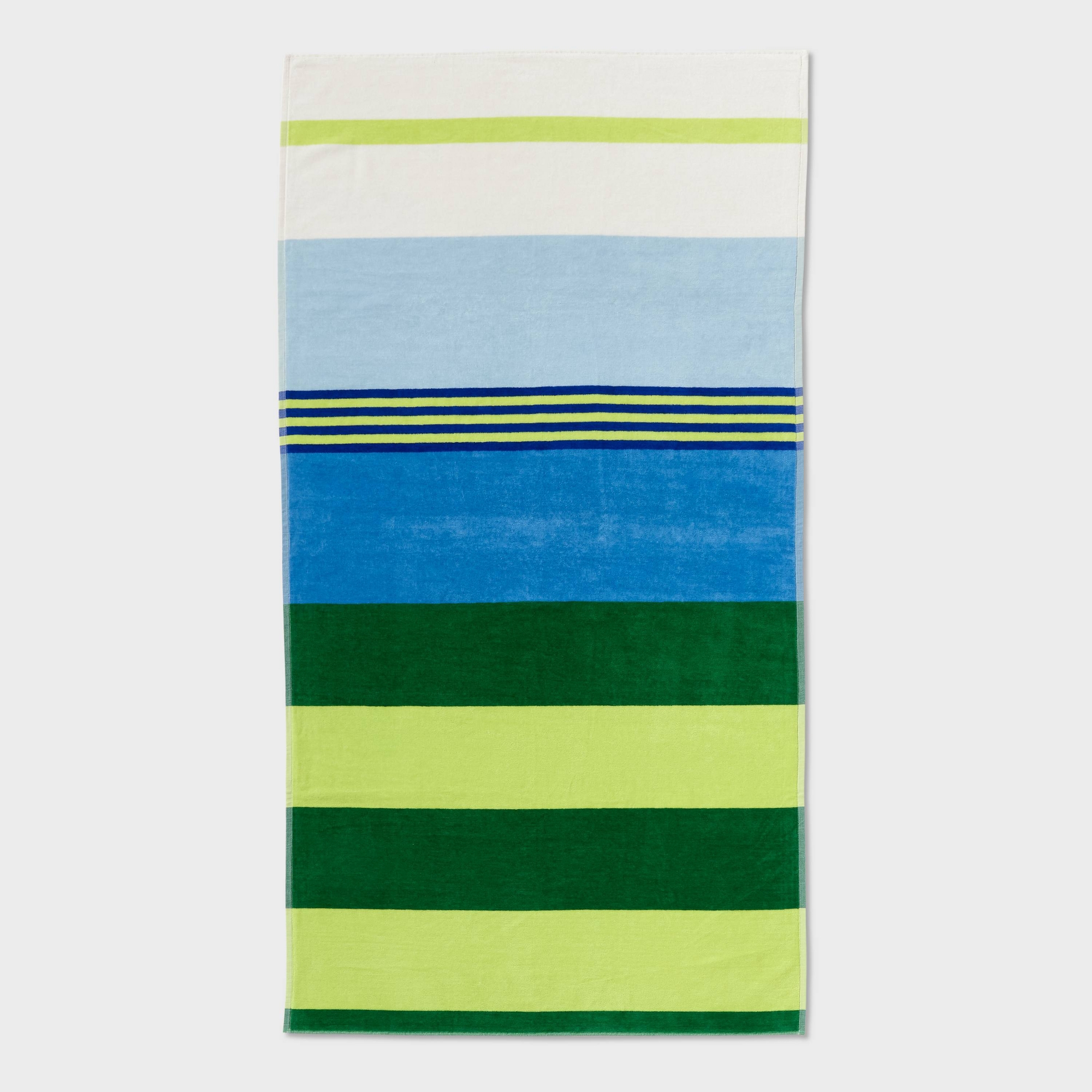 36"x72" Reversible Crosswoven Multi Striped Oversized Beach Towel Blue/Green - Room Essentials™