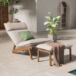 GRANDPATIO Patio Aluminum Adjustable Chair With Ottoman - 1 of 4