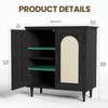 Rattan Buffet Cabinet with Storage, Single Door Accent Console Table for Entryway, Dining Room & Kitchen - 2 of 4
