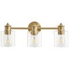 POWLIG 22.44-in 3-Light Gold Dimmable Bathroom Vanity Light Vanity with Transparent Lampshade - 2 of 4